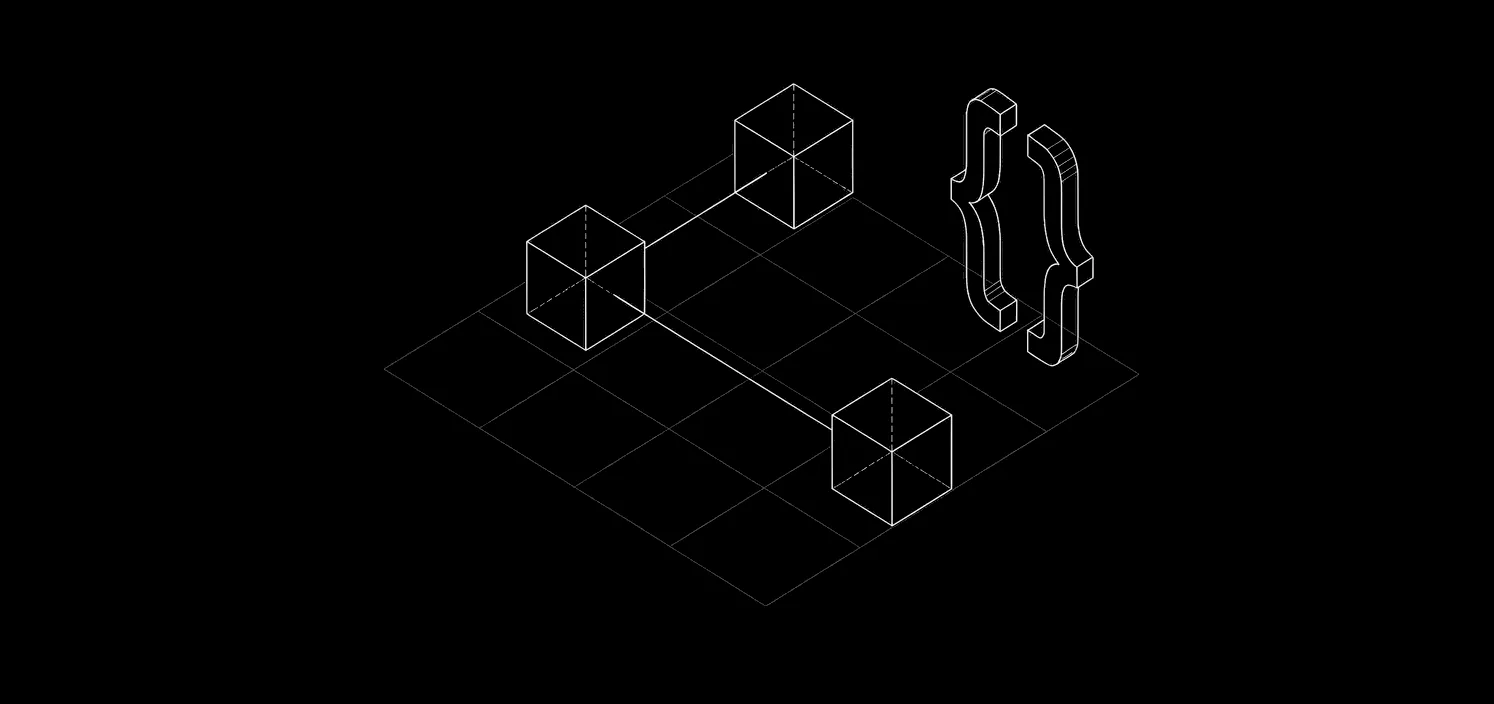 Isometric wireframe illustration comparing VerticalAI and Vapi
