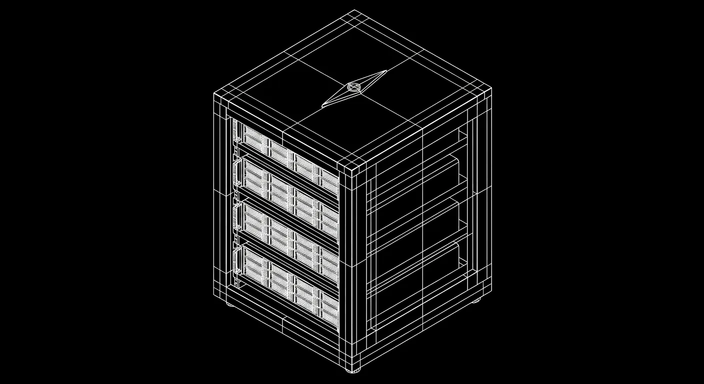 Isometric wireframe icon for Australian data sovereignty