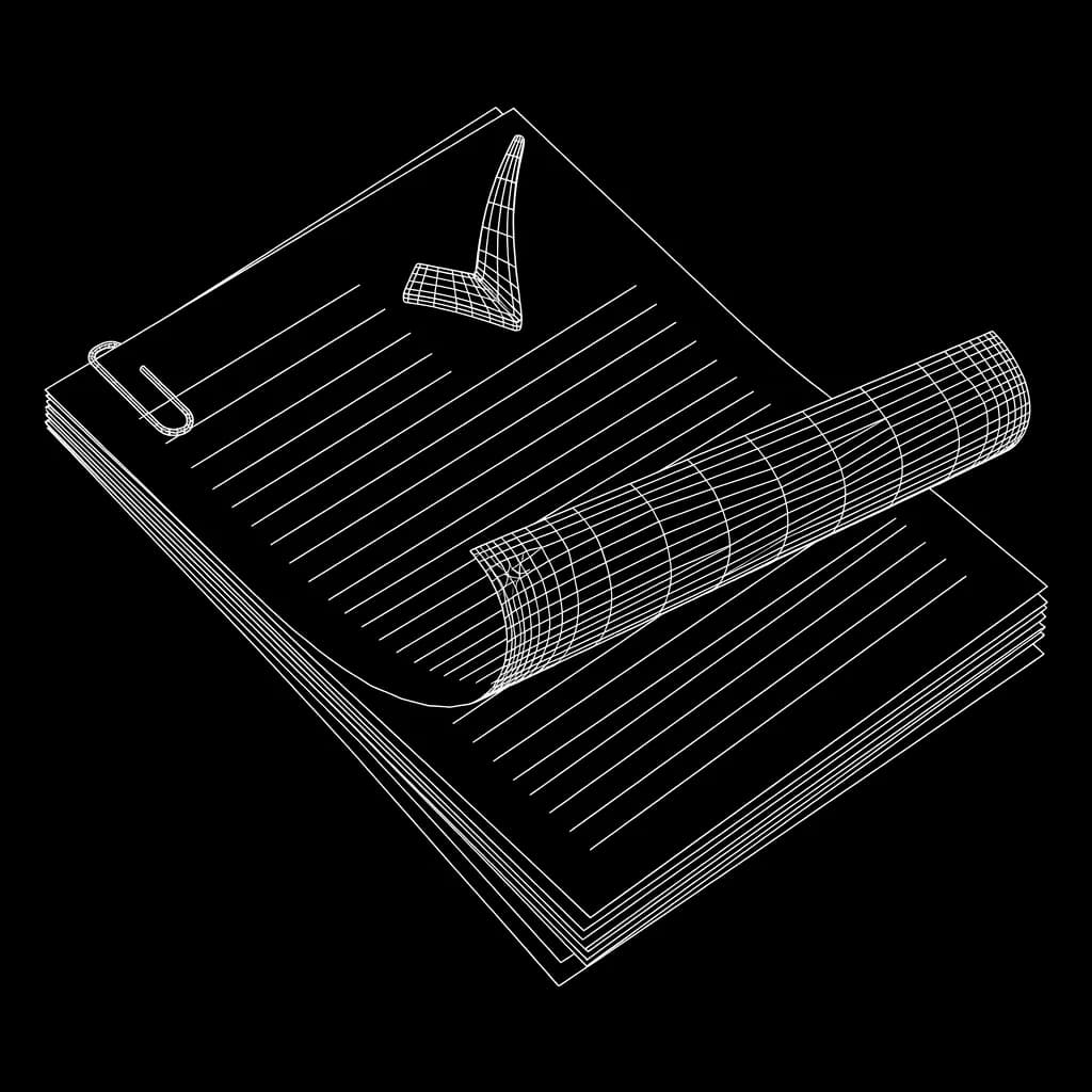 Isometric wireframe icon for Custom compliance terms