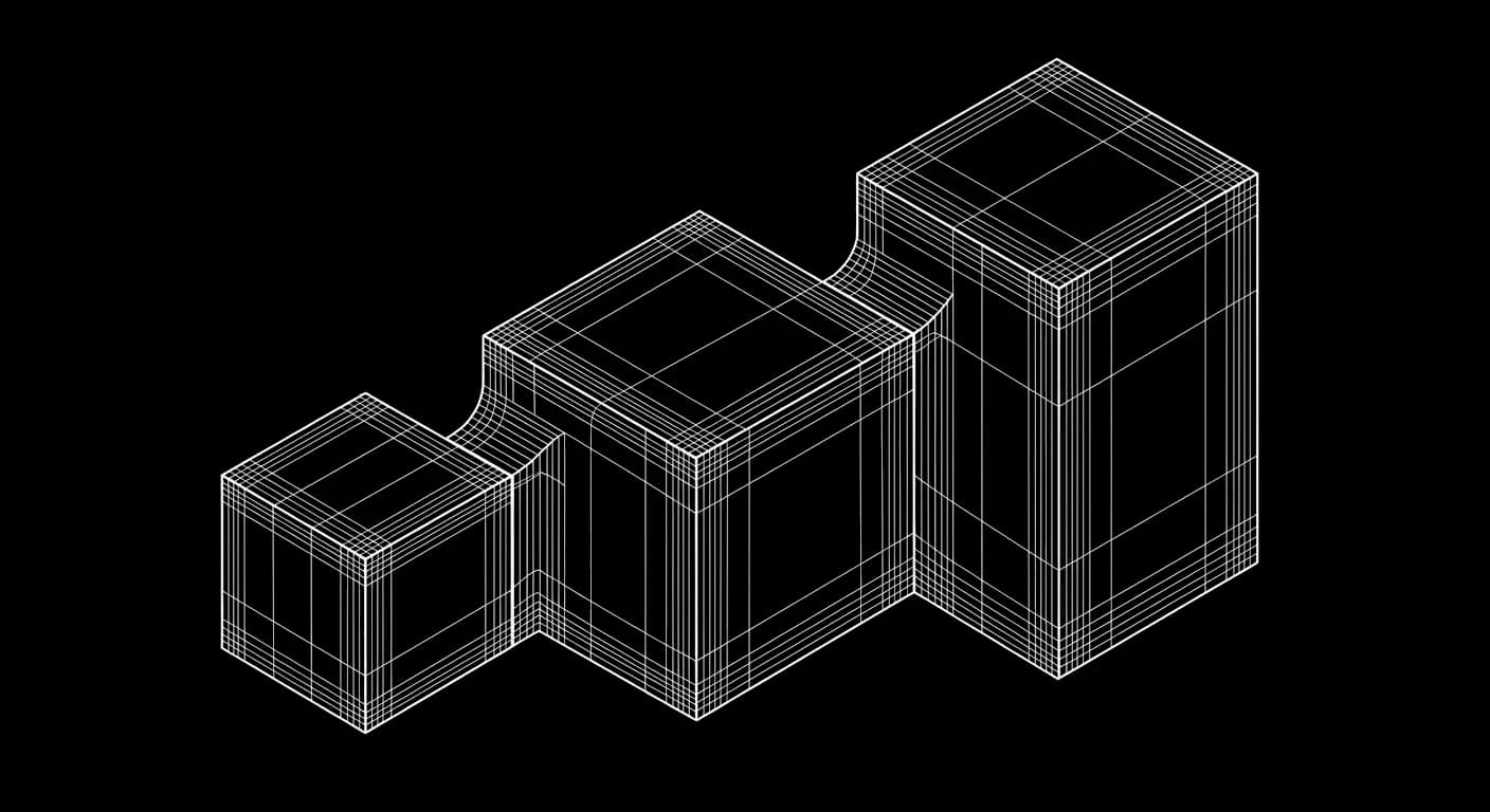 Isometric wireframe icon for Volume pricing