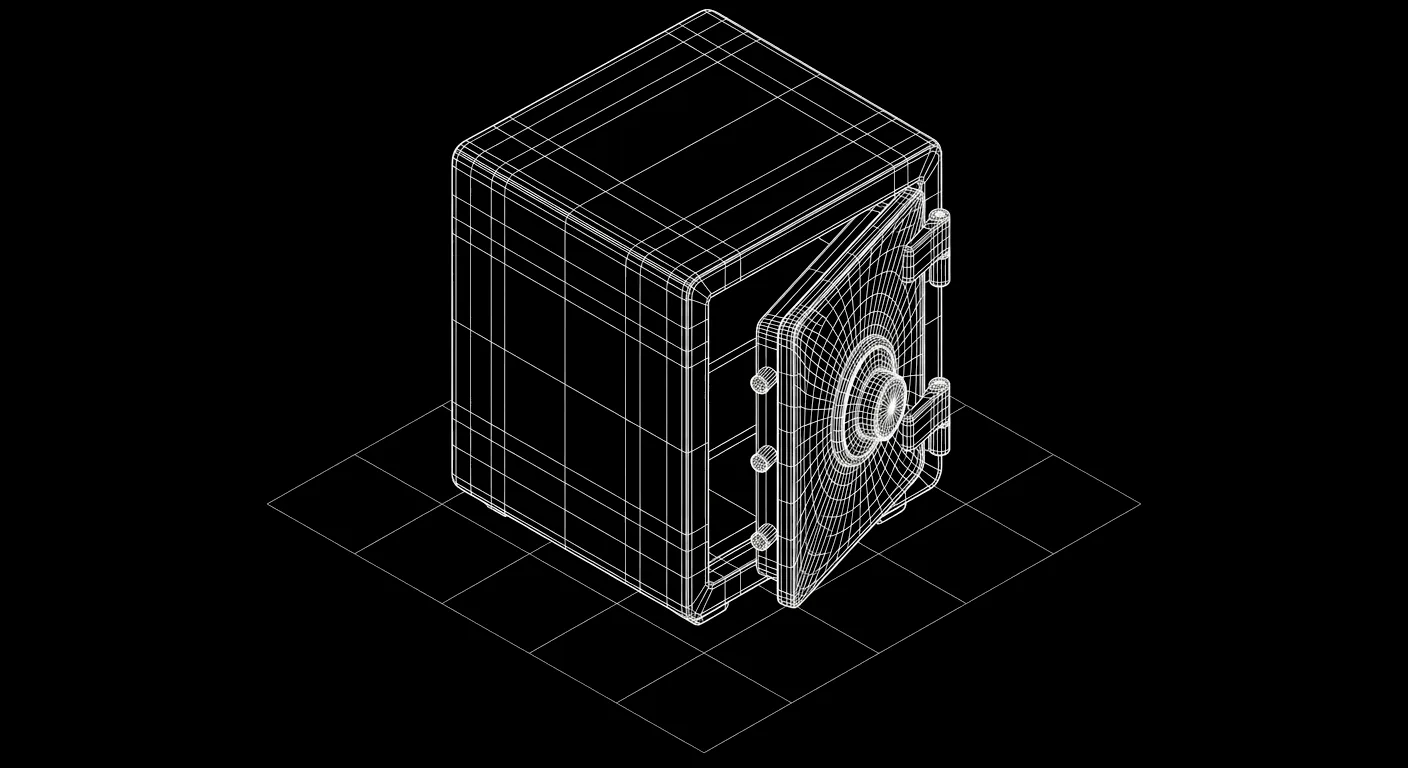 Isometric wireframe illustration for Financial Services