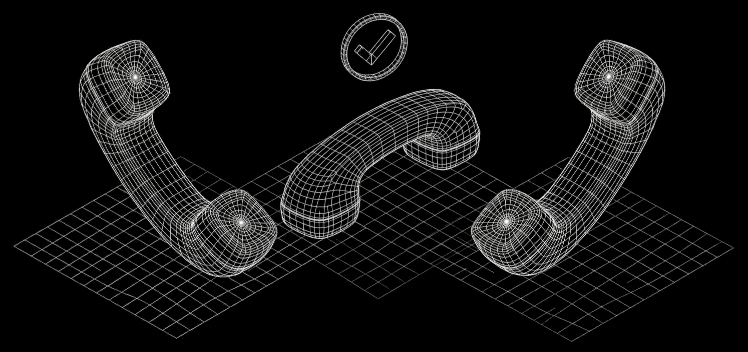 Isometric wireframe for Verified Phone Numbers