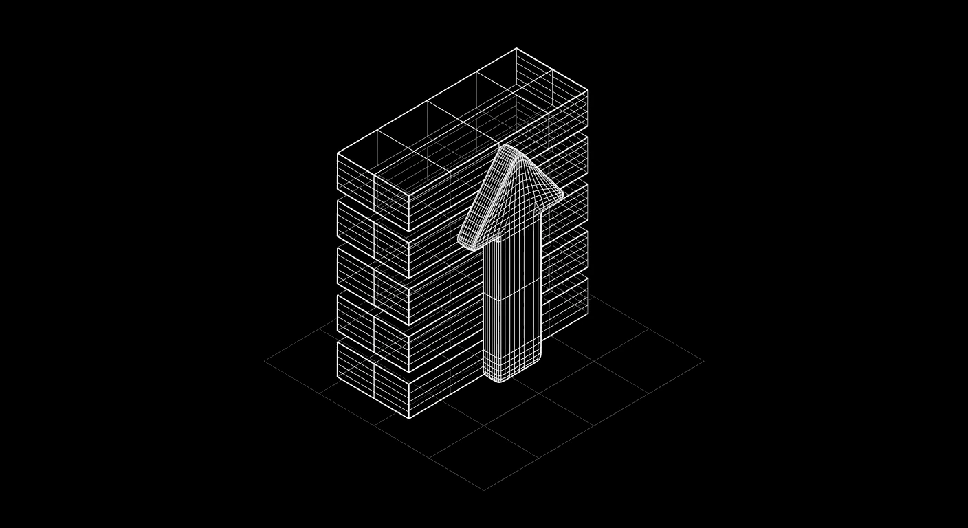 Isometric wireframe icon for List Upload