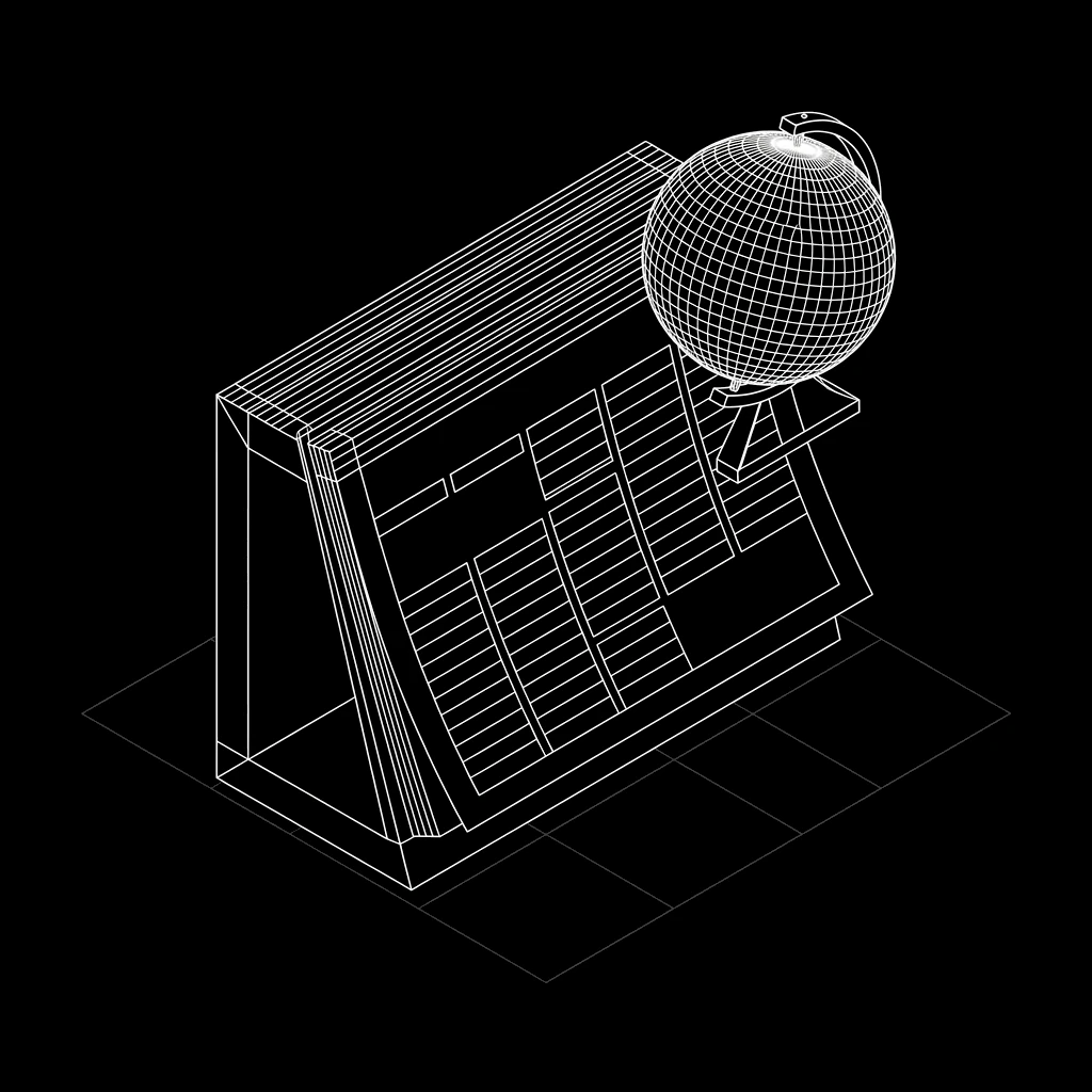 Isometric wireframe icon for Real-Time Availability