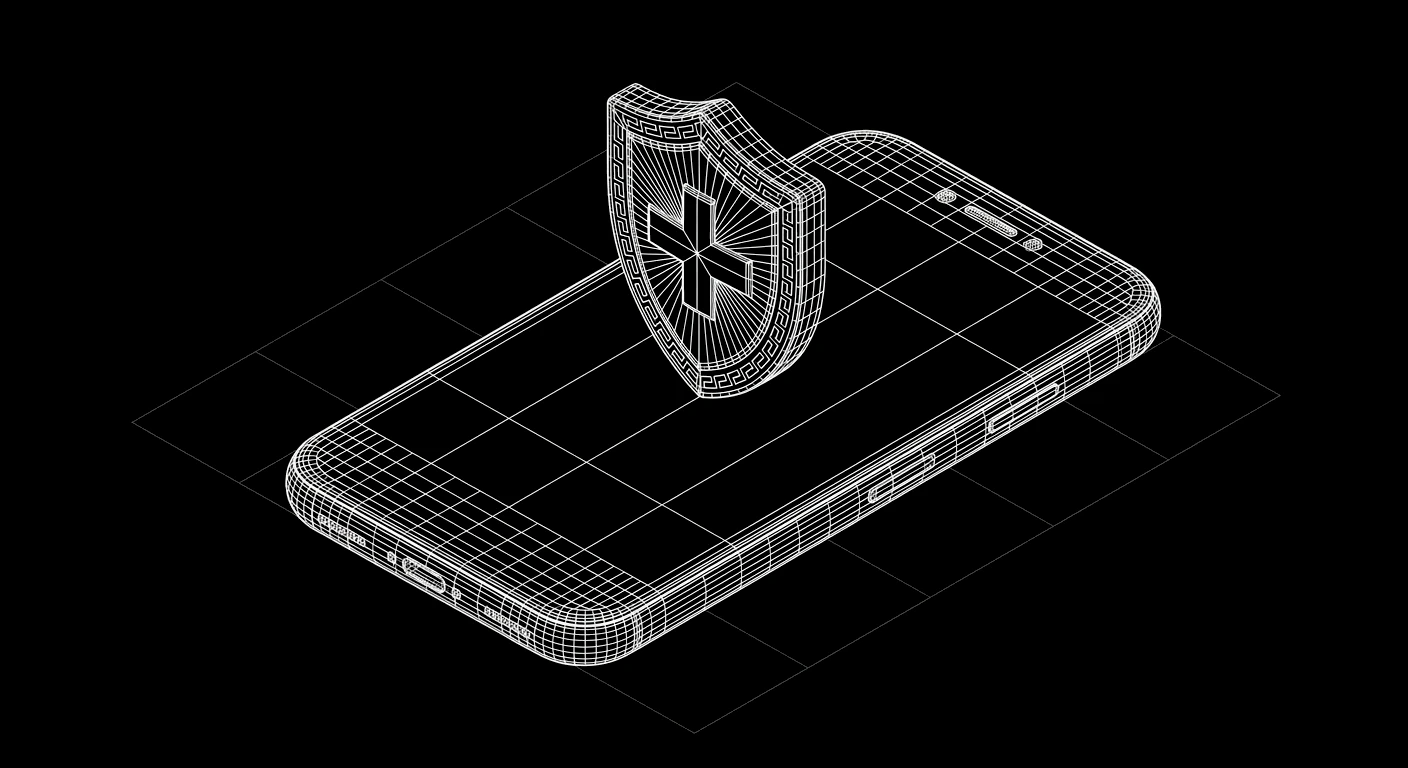 Isometric wireframe icon for Carrier Verification