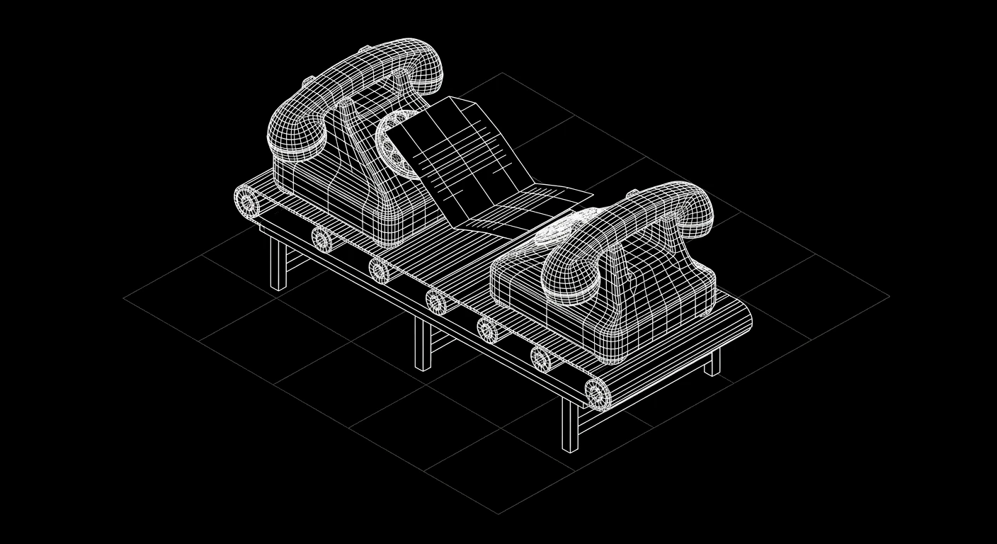 Isometric wireframe icon for Context Forwarding
