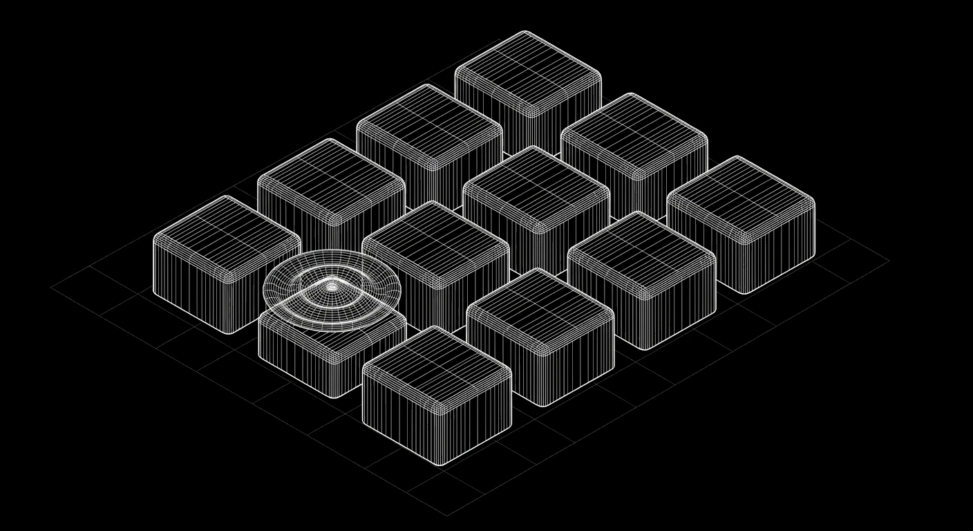 Isometric wireframe icon for DTMF Tone Generation