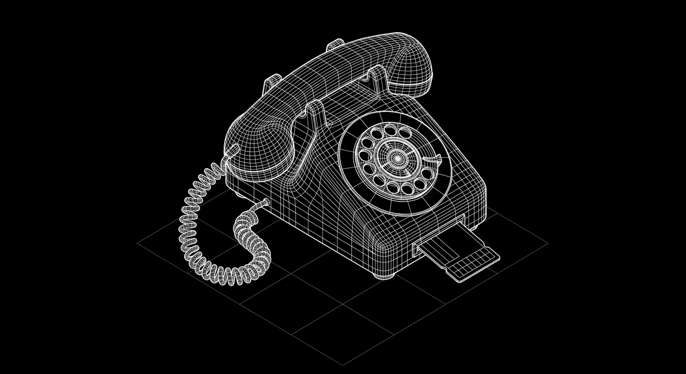 Isometric wireframe icon for Information Retrieval
