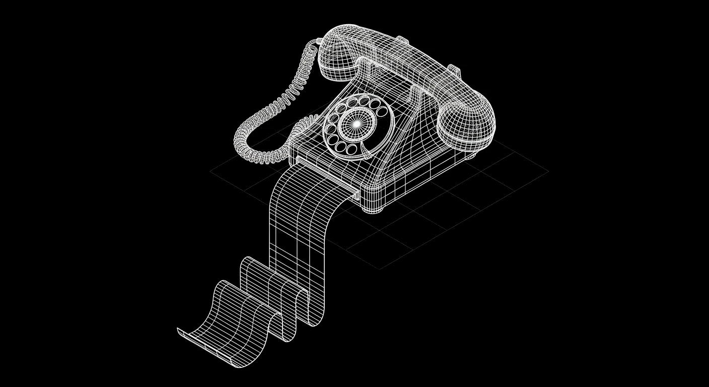 Isometric wireframe icon for Full Transcripts