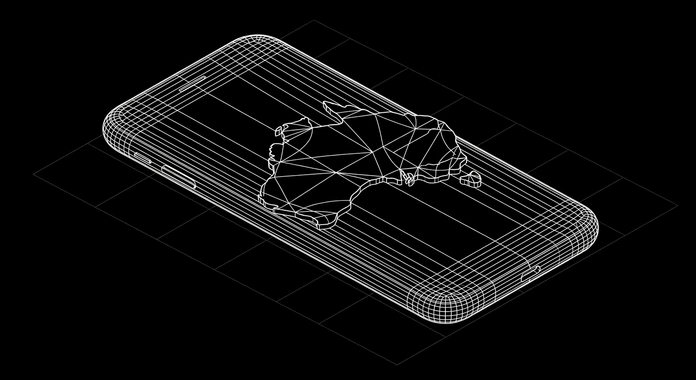 Isometric wireframe icon for Local Australian Numbers
