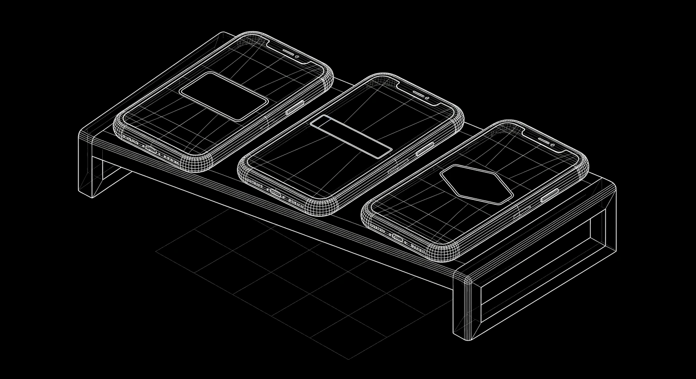 Isometric wireframe icon for Number Management
