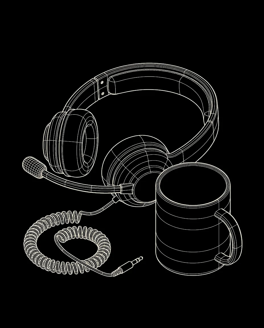 Isometric wireframe icon for Policy Enquiries