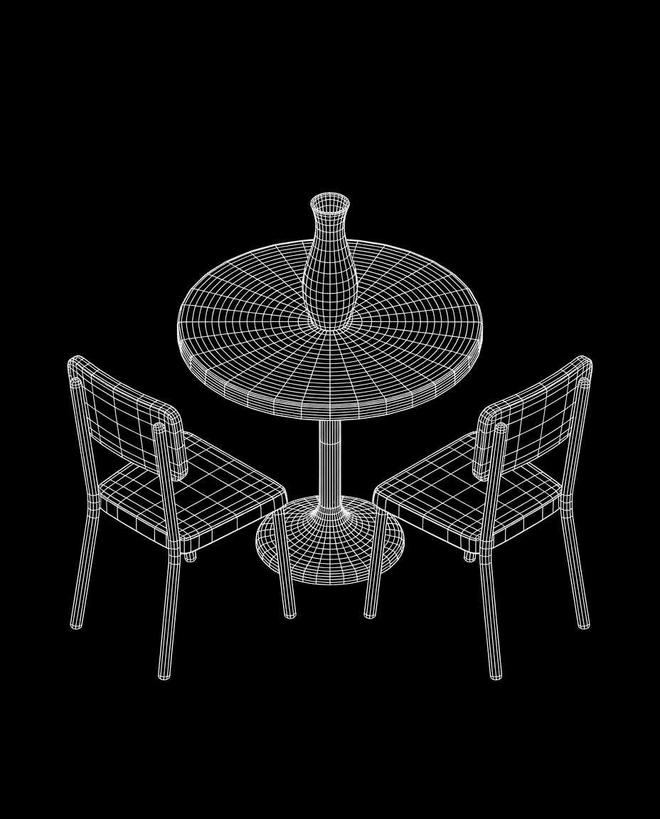 Isometric wireframe icon for Reservation Management