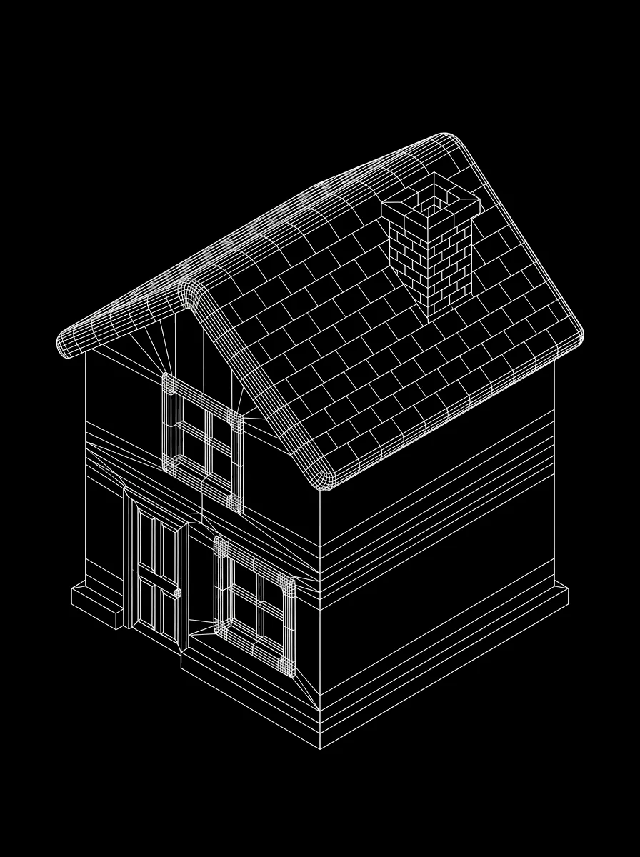 Isometric wireframe icon for Store Information