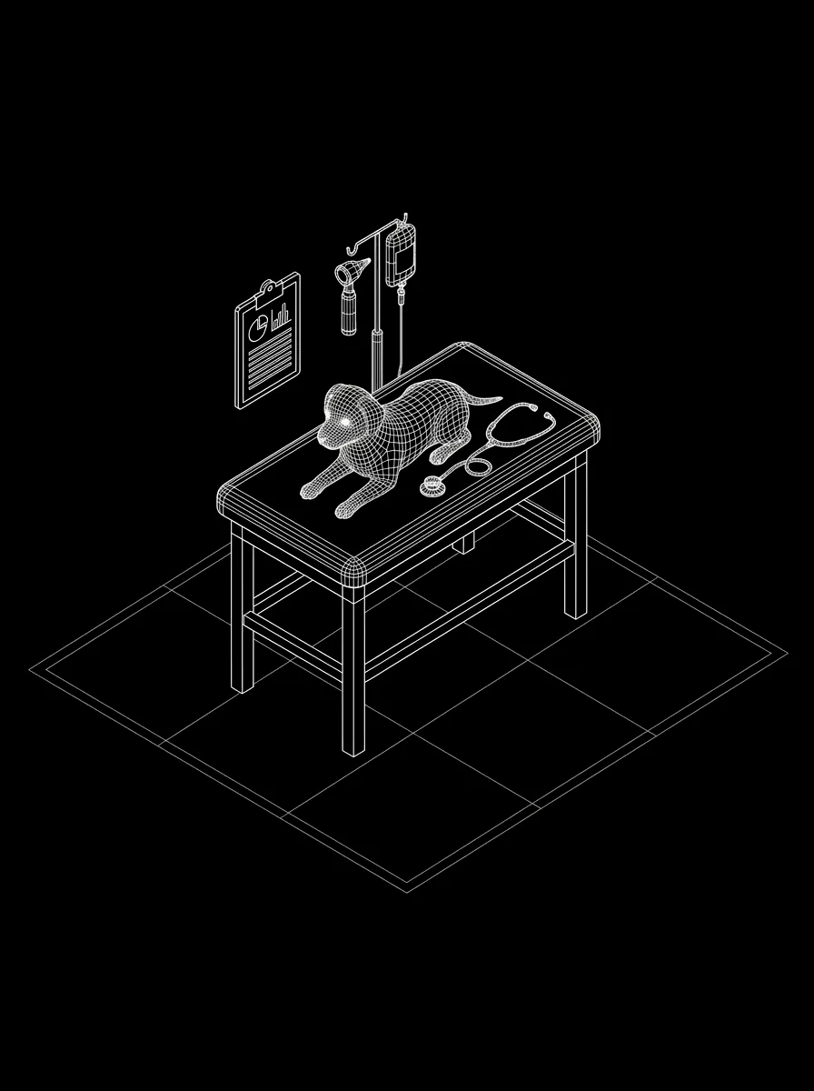 Isometric wireframe icon for After-Hours Triage