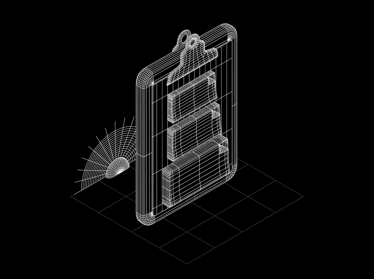Isometric wireframe icon for Morning Briefing