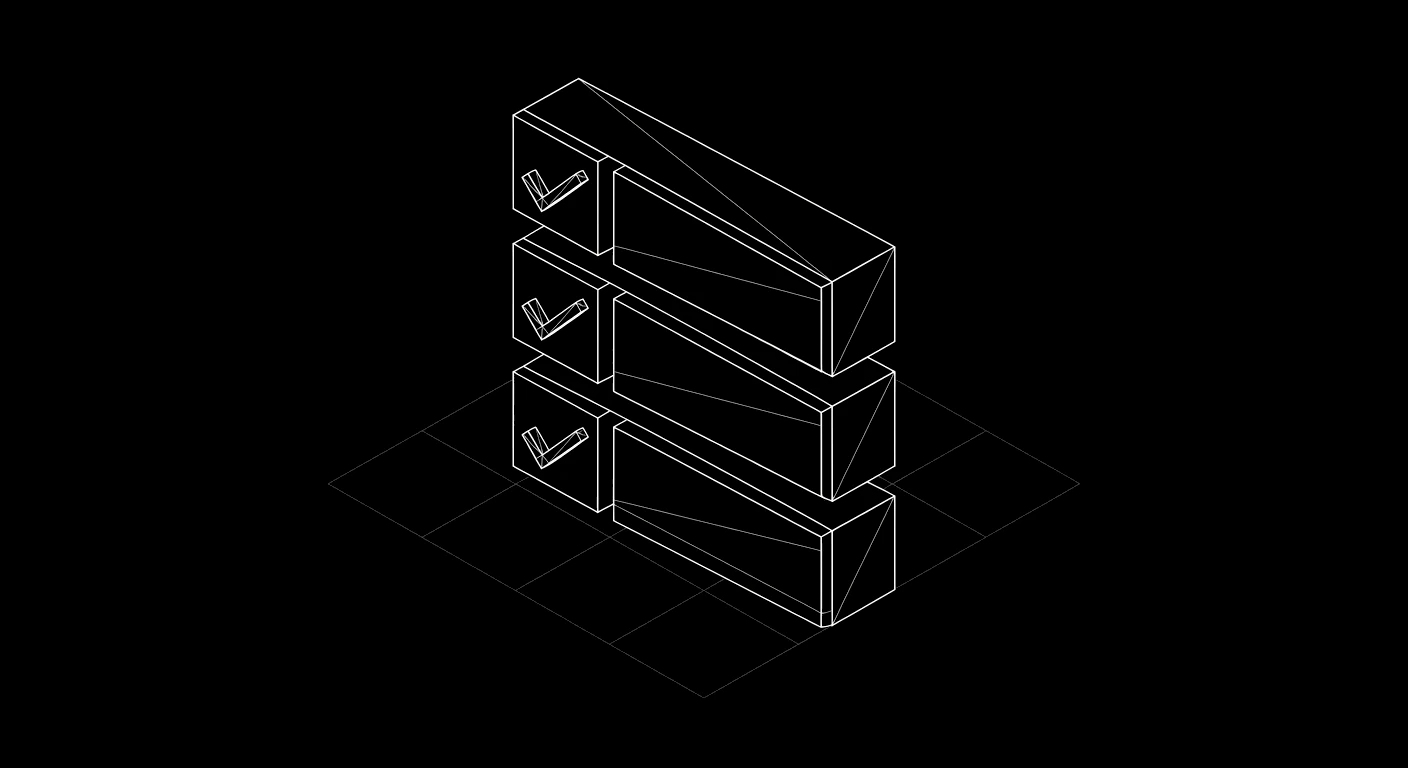 Isometric wireframe icon for Consistent Qualification